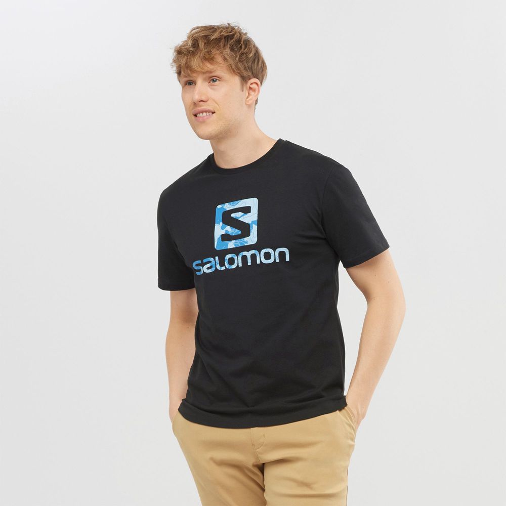 T-Shirts Salomon Homme Noir - Salomon OUTLIFE LOGO - France (4380-NGCEM)